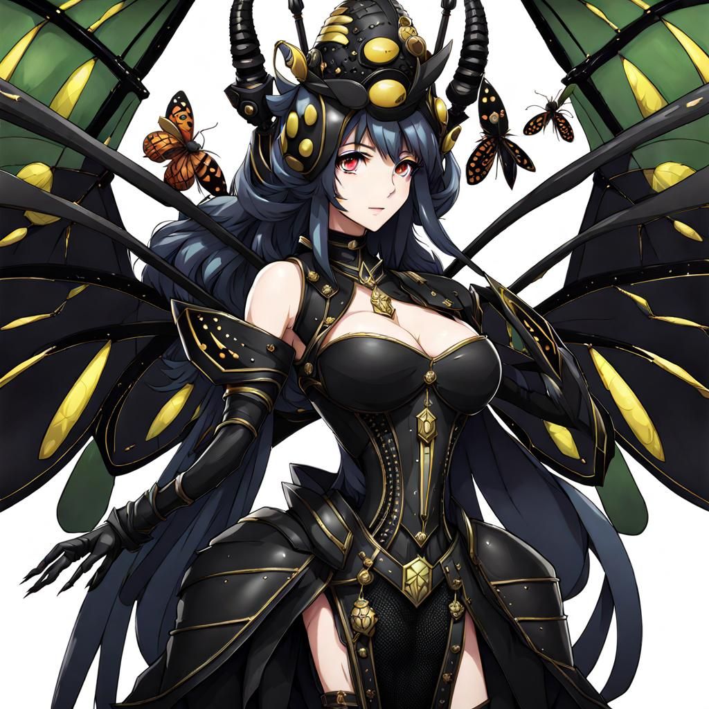 Anime Locust Queen in Black