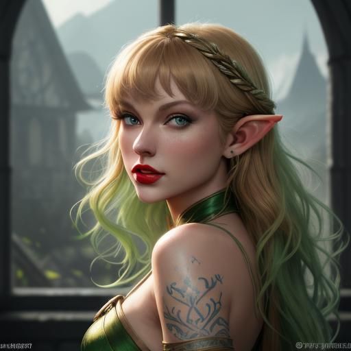 Enchanting Elf Druid Portrait in Fantasy Concept Art
