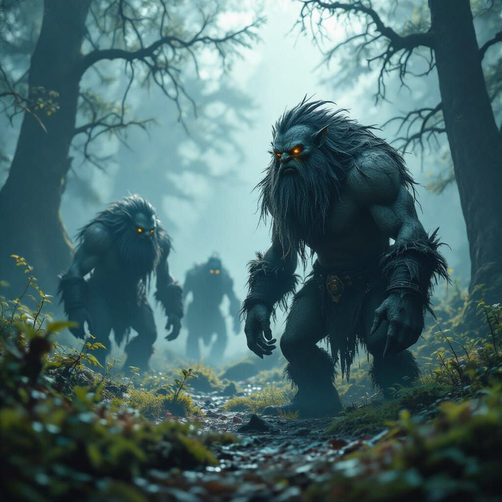 Mysterious Trolls Roaming in Mystical Forest