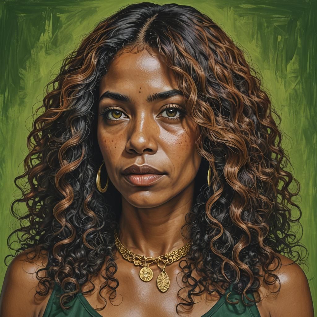 Hyperrealistic Portrait of a Smiling Puerto Rican Woman