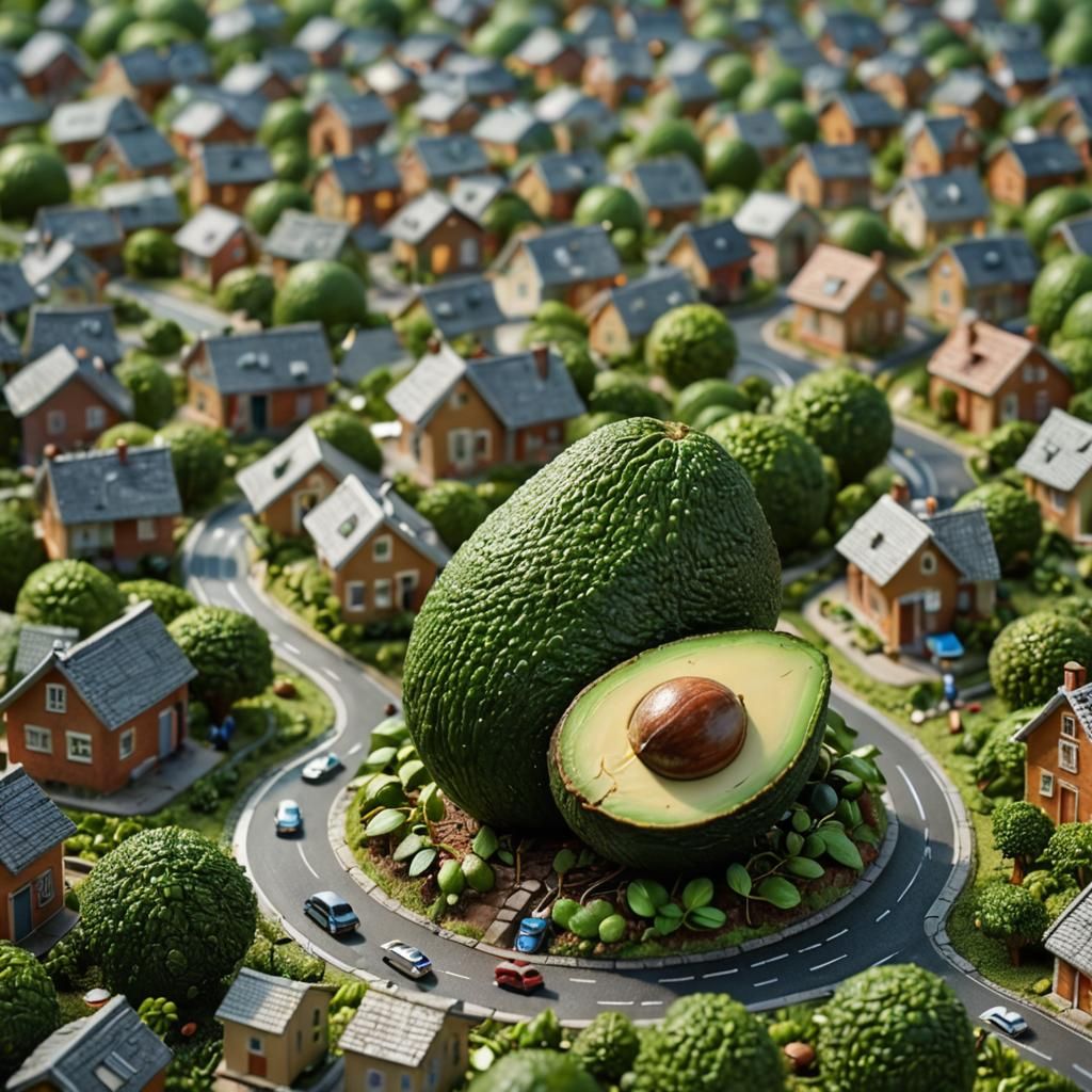 Miniature Avocado World: Hyper Detailed Macro Photography