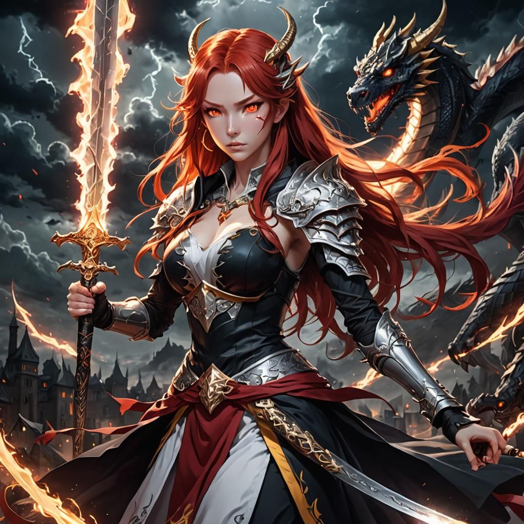 Ethereal Anime Spellcasters with Glowing Swords