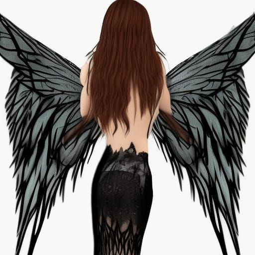 Gothic Fairy with Lace Wings: Angel and Demon