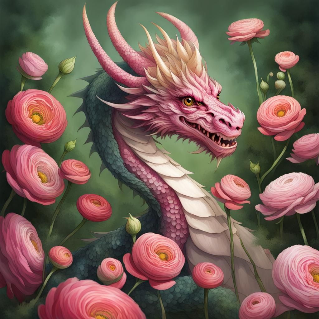 Ranunculus Dragon: A Floral Fantasy Creature