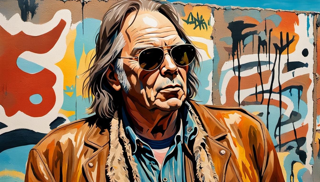 Pop Art Watercolor Portrait on the Boardwalk