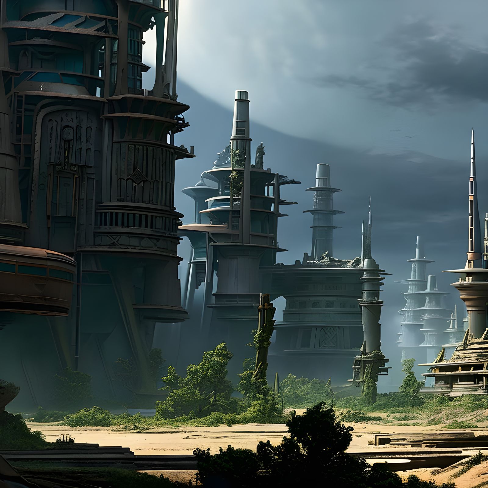 Dystopian Omega Man in Post-Apocalyptic City