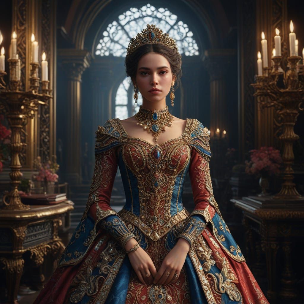 Fantasy Concept Art: Opulent Attire for a Special Day