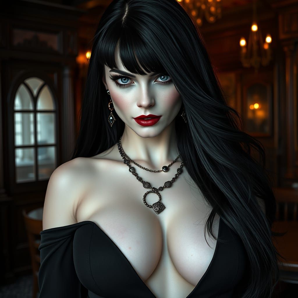 Ethereal Saxon Vampire in Dark Fantasy Attire