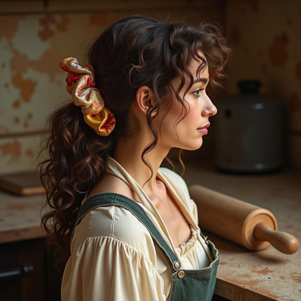 Woman with Scrunchie in Dutch Golden Age Style