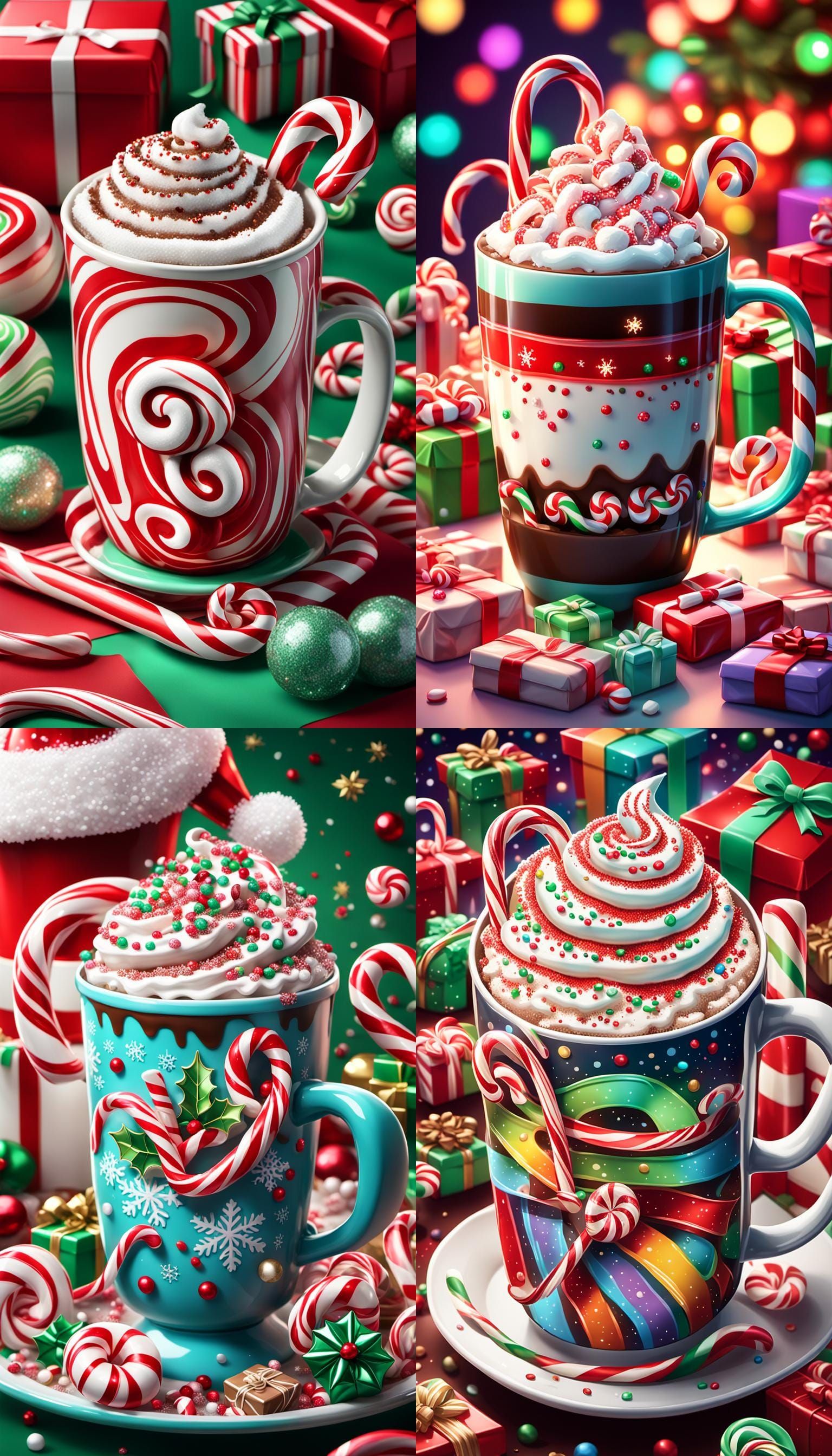 Peppermint Mocha Holiday Poster in Candy Art Style