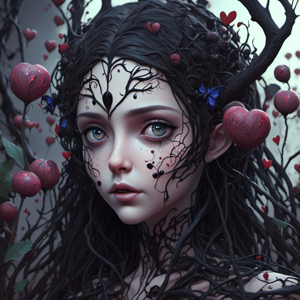 Elven Darkling in Lush Heart Garden