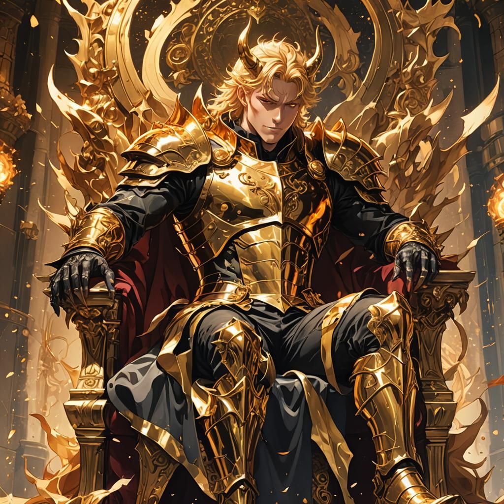 Golden Devil on Gilded Throne, Anime Illustration