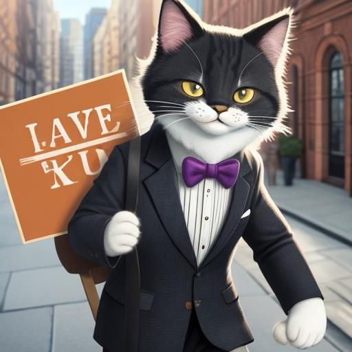 Humorous Cat Illustration with Paws-itive Pun