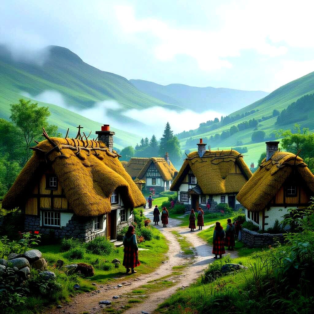 Lively Celtic Village in Photorealistic 3D