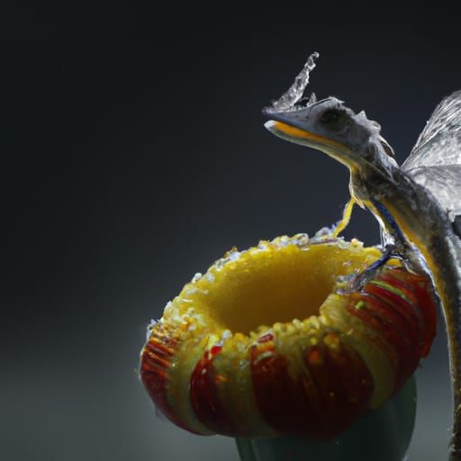 Miniature Dragon on Flower in Photorealistic Style