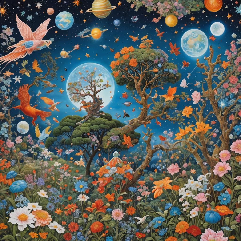 Dreamlike Landscape in Enamel Style