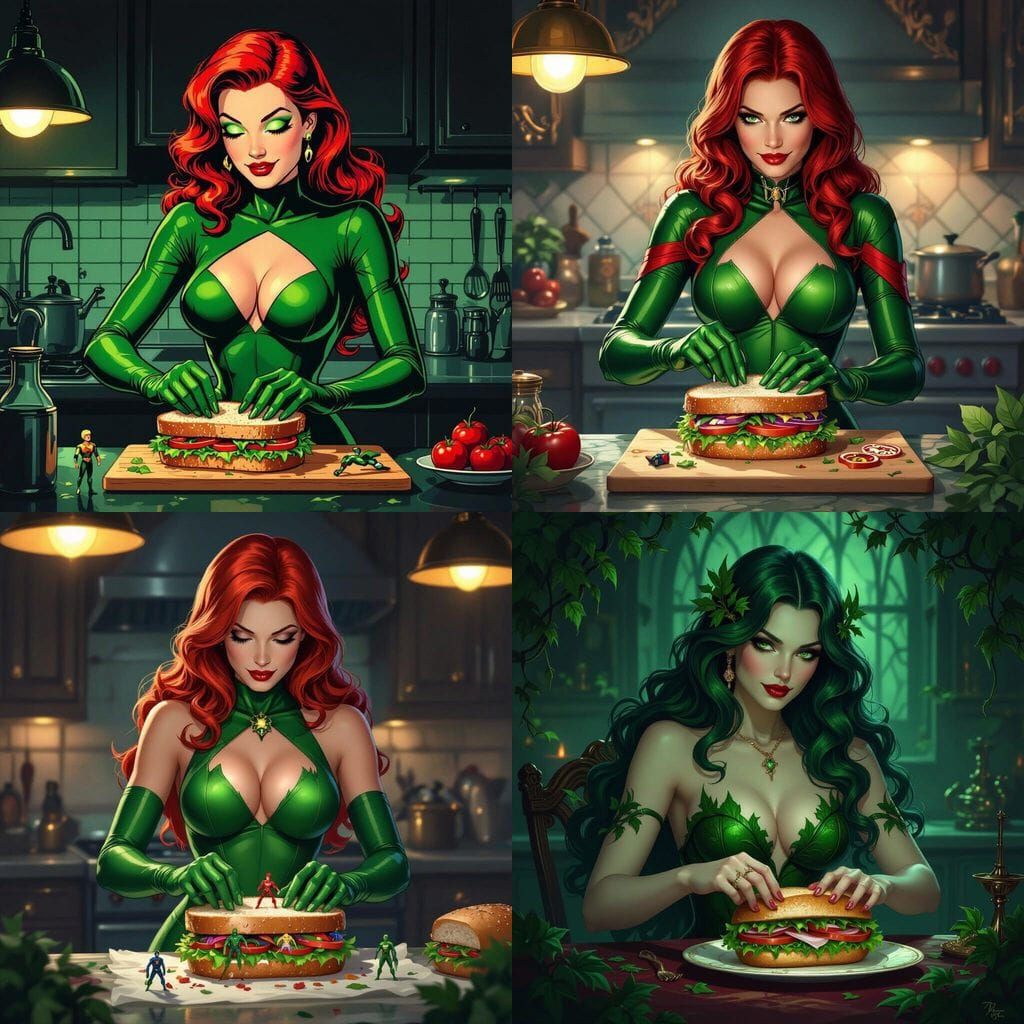 Poison Ivy Creates Superhero Sandwich in Seductive Kitchen A...