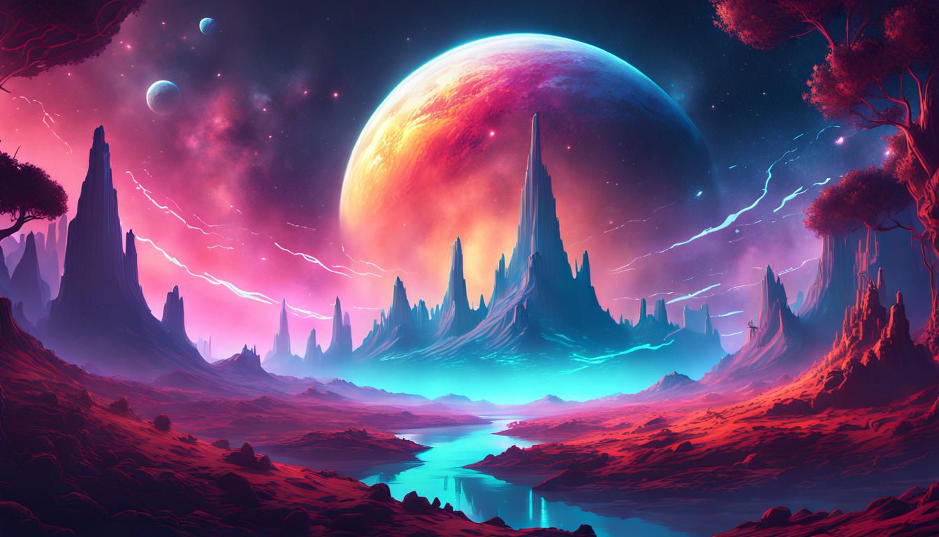 Cosmic Landscape Rendered with Octane