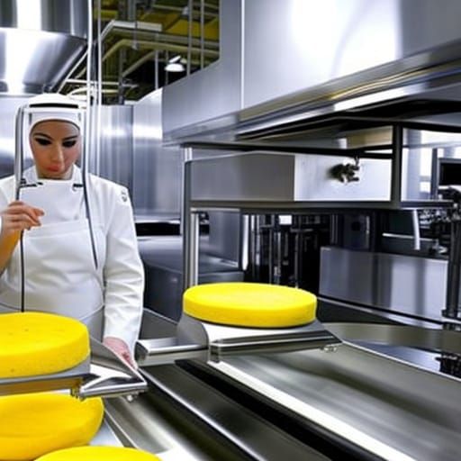 Robot Making Cheese at a Factory