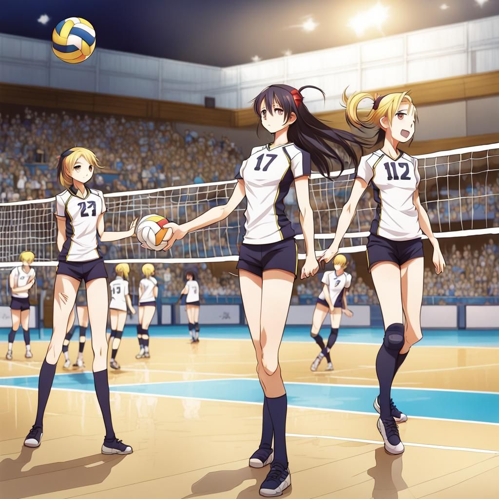 Anime Style Volleyball Scene