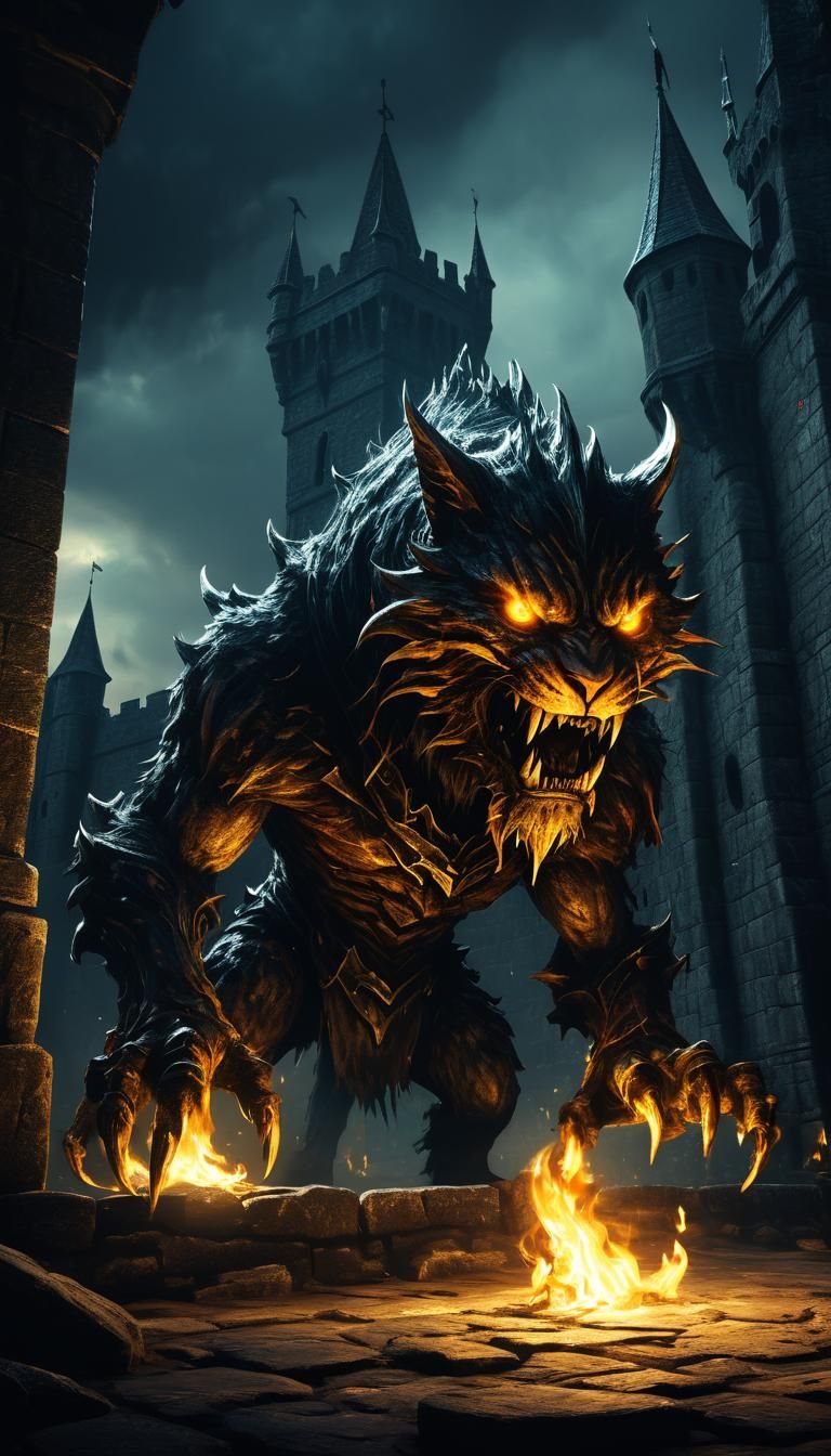 Cat Beast Monster Demon Dark Souls Bloodborne Boss, 8k resol...