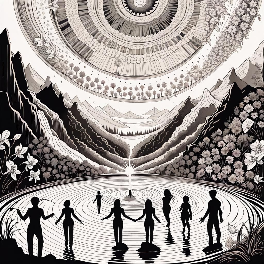 Spirited Silhouettes Dancing in a Fractal Landscape