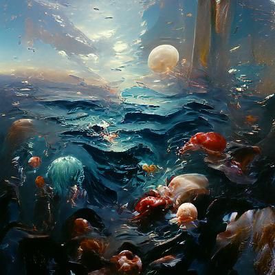 Deep Ocean Oil Painting