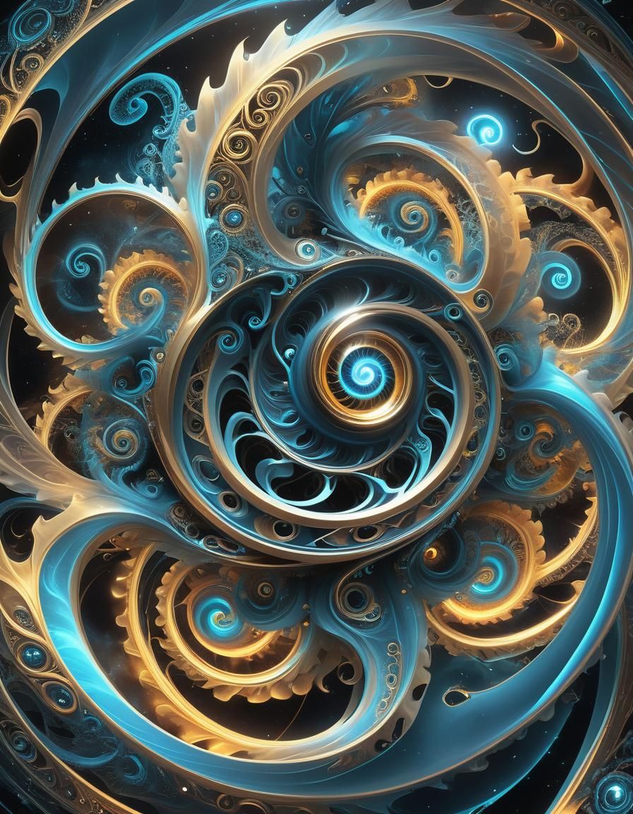 Ethereal Cosmic Triskelion in Neon Hues