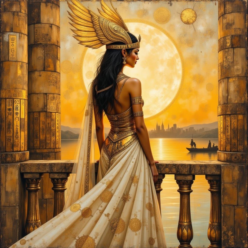 Cleopatra in Art Nouveau Impasto Style