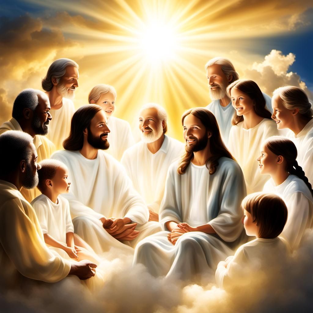 People in Heaven with Jesus in Divine Light