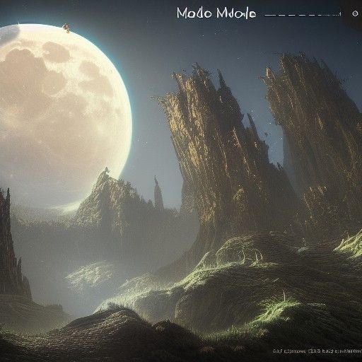 Fantastical Night Moon in Detailed Digital Painting