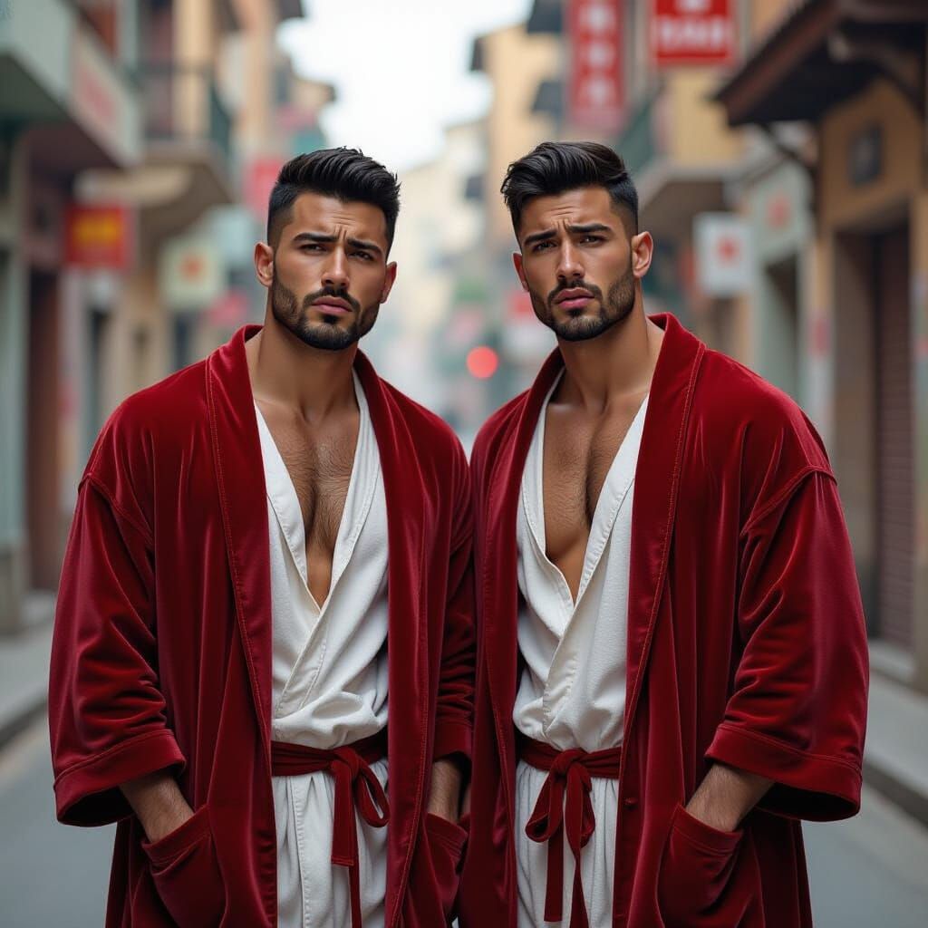Angry Men in Velvet Robes: Impressionistic Street Portrait