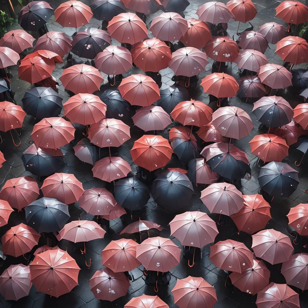 Detailed 3D Anime Art Umbrella Inspired by WLOP