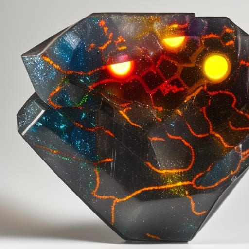 Obsidian Cavern Godhead in Black Glass