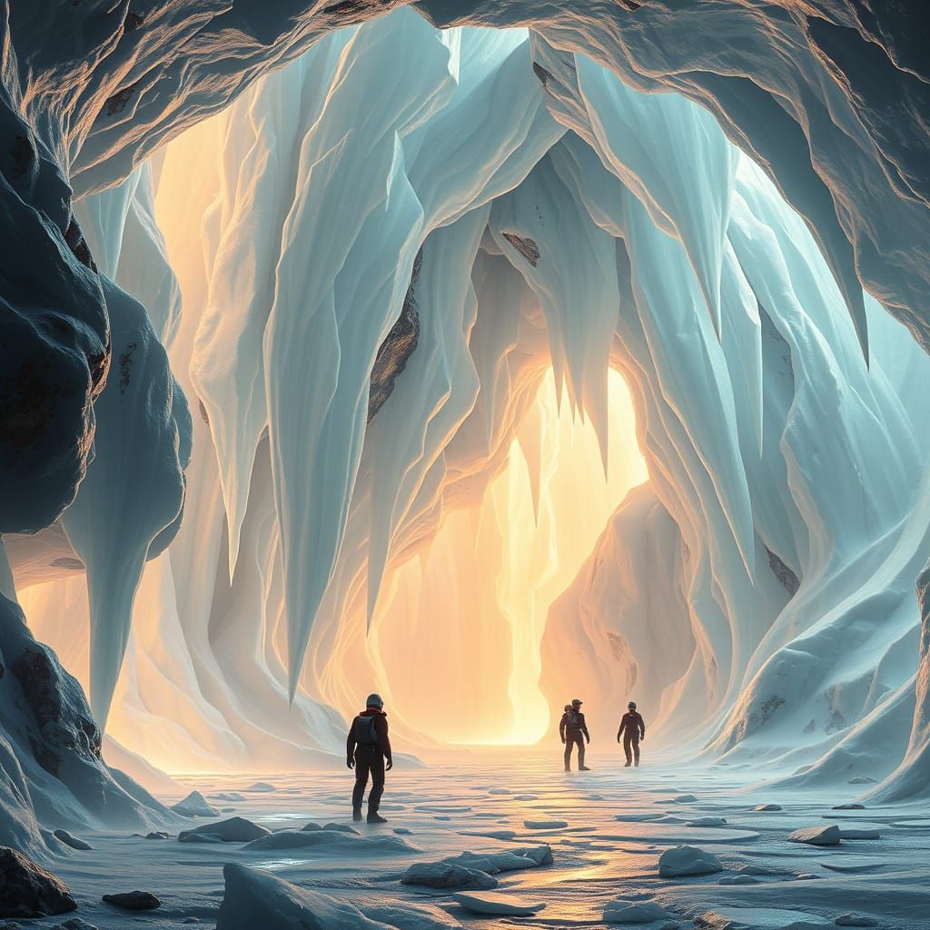 Galactic Ice Cave in Unreal Engine 5 Style