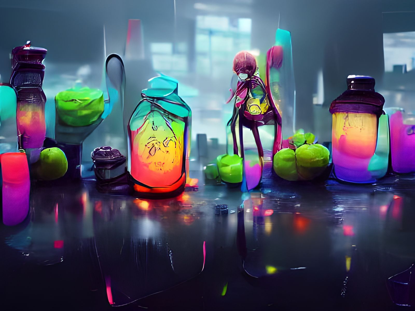 Potions and magic trapped in jars