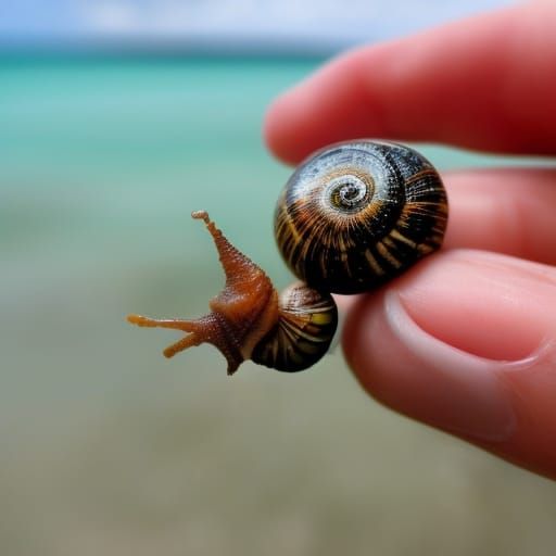 Lucky Snails Under the Giant Hand