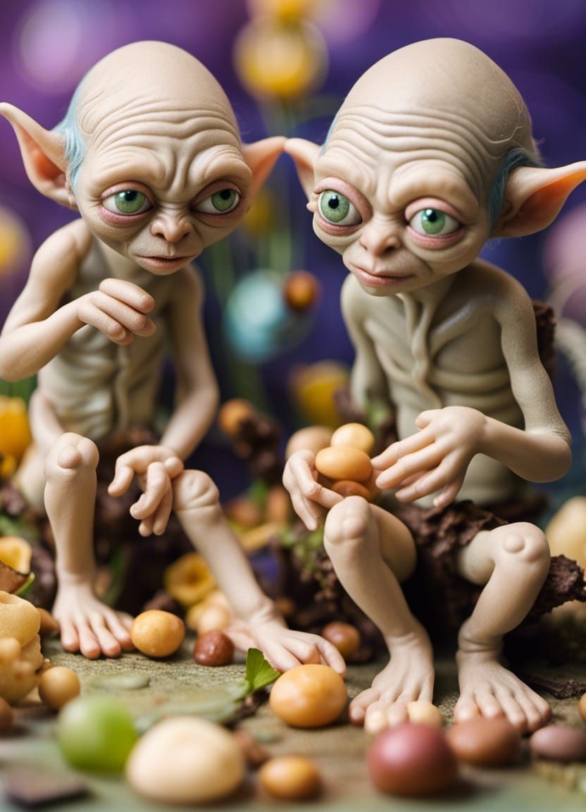 Gollum Talking to Sméagol About the Marzipan Precious.
