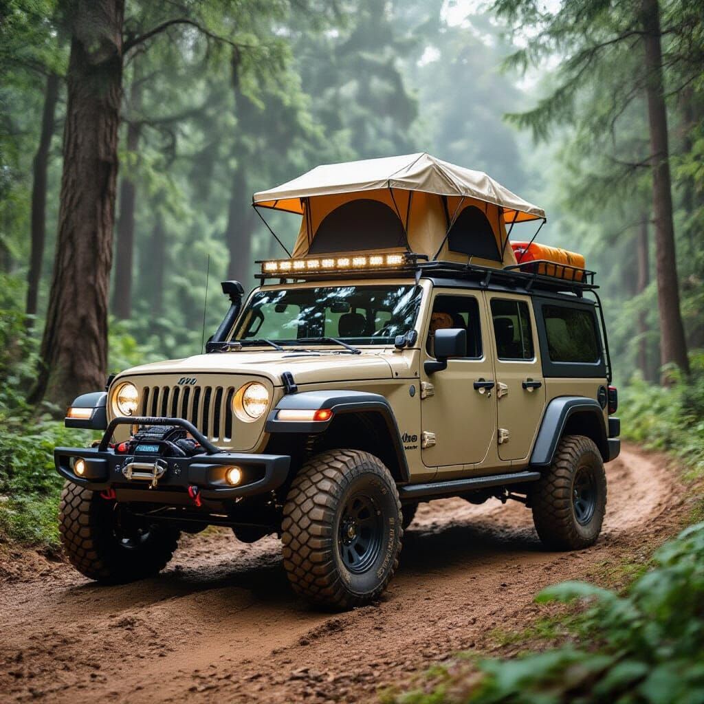 Off-Road Vehicle Journey Through Amazon Rainforest