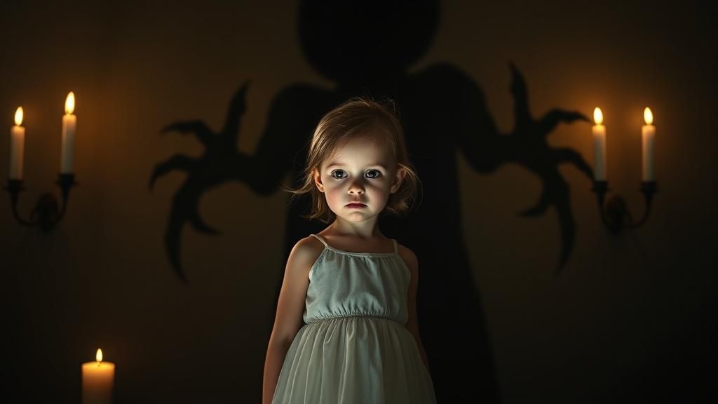 Eerie Girl with Shadow, Inspired by Caravaggio