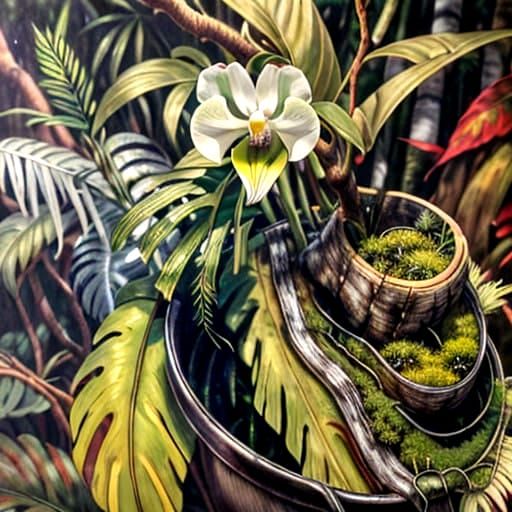 Mystical Rainforest in Vibrant Oil on Canvas