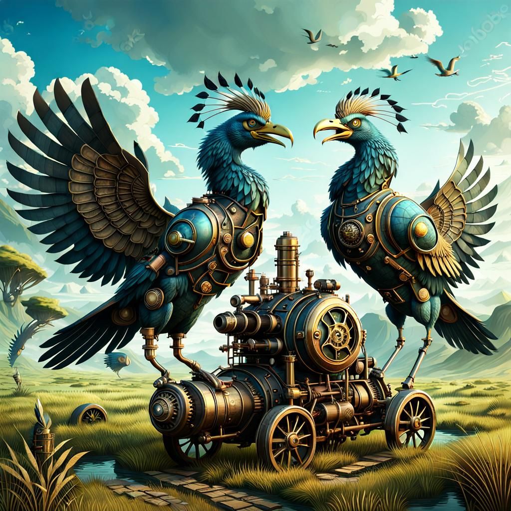 the steampunk birds