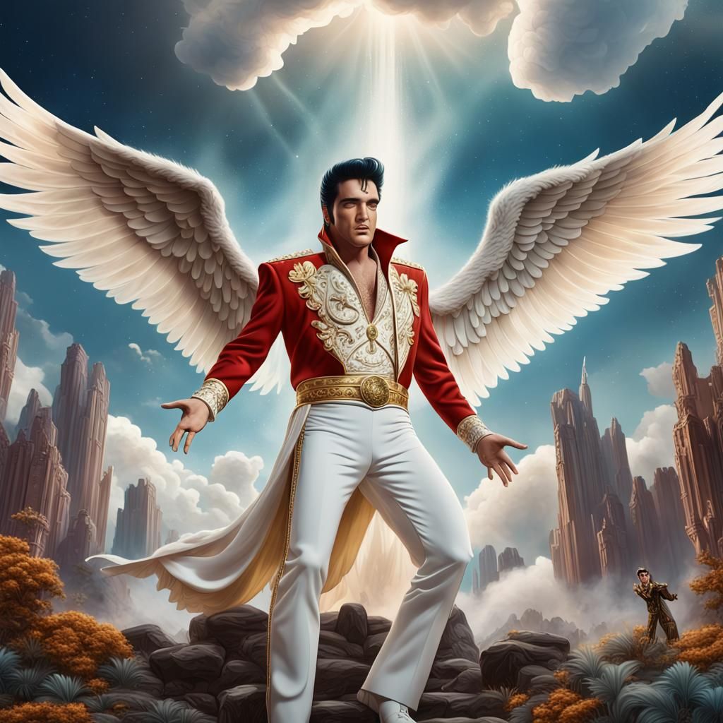 Elvis Presley Ascends to Heaven: Detailed Matte Painting