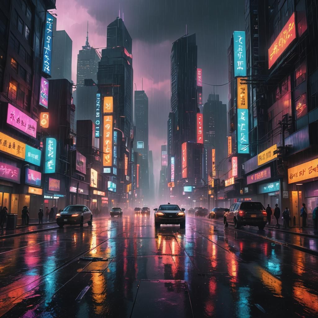 Futuristic Cityscape in Hyper-Realistic Digital Painting