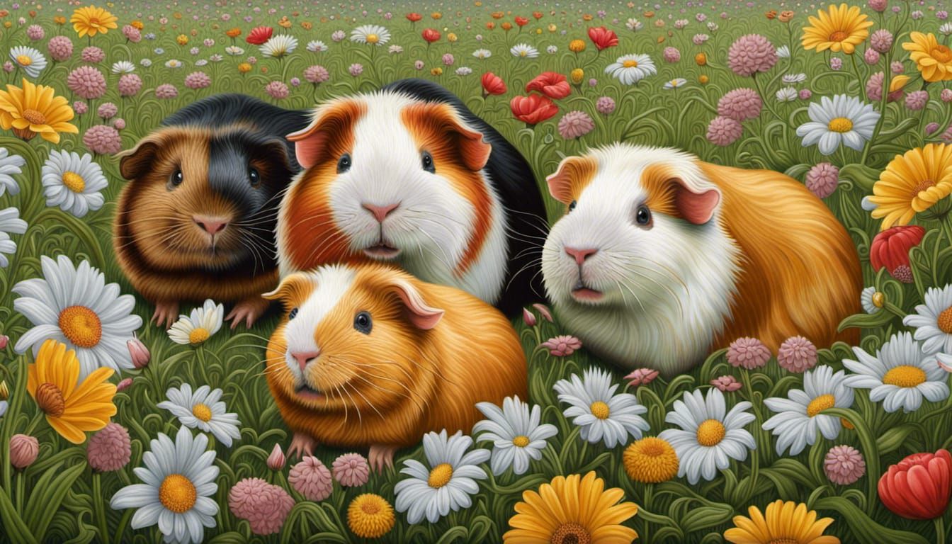 guinea pigs in meadow
