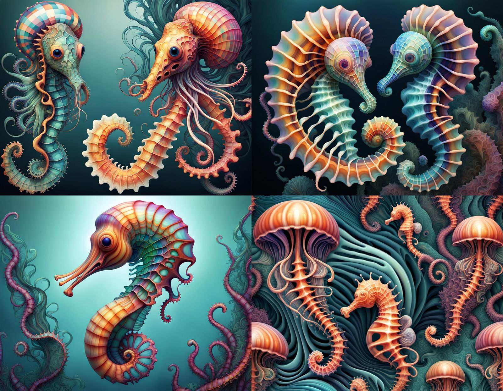 Optical Illusion: Jellyfish Seahorse Hybrid by Rutkowski