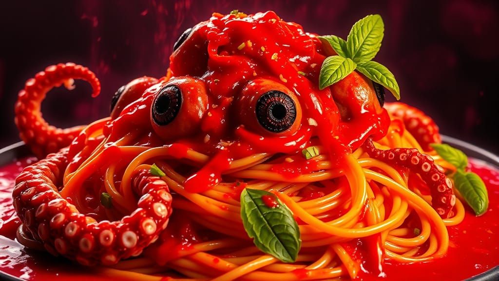 Octopus Spaghetti with Eyeball Meatballs: Zombiecore Comic A...