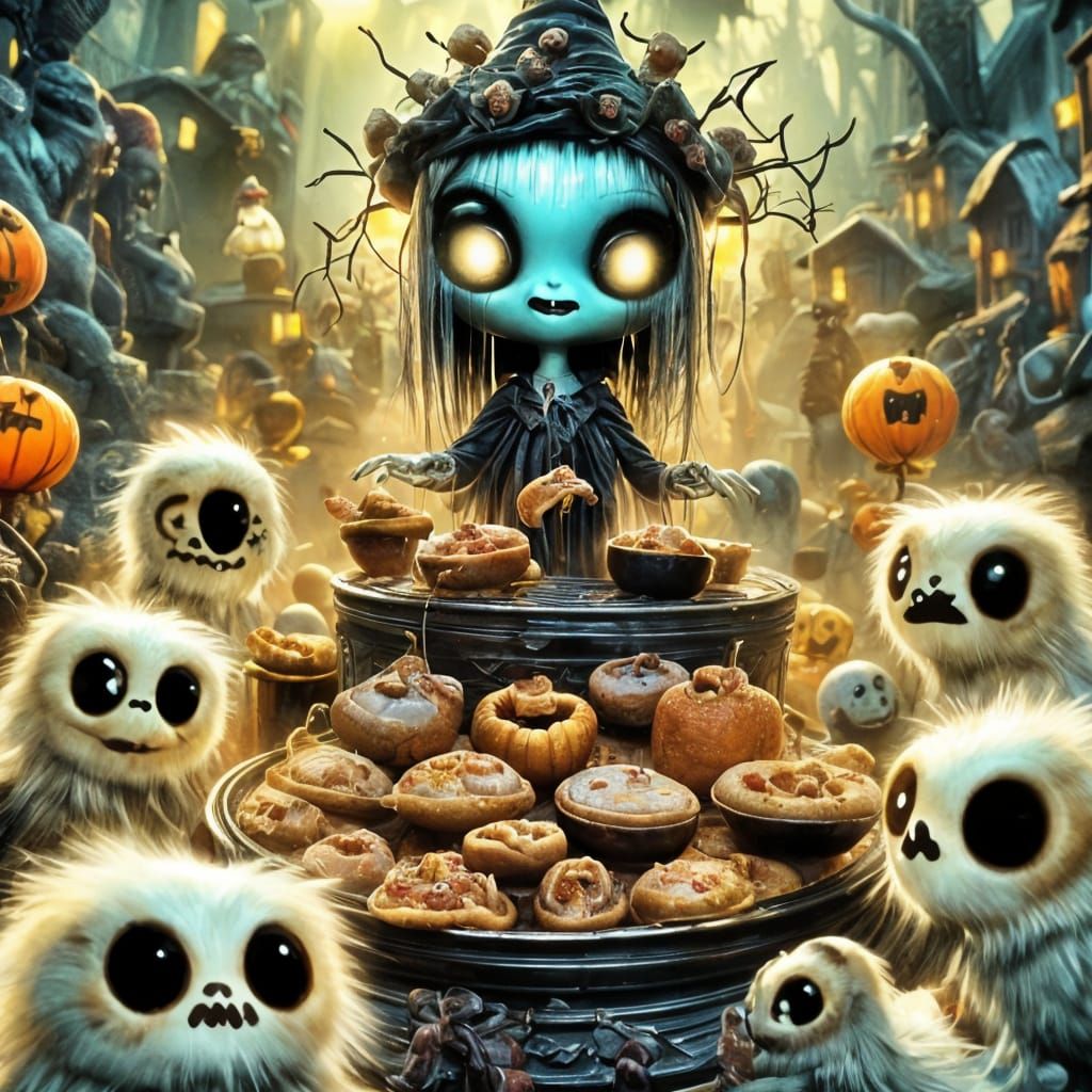 Creepy Carnival with Gothic Ghosts and Eerie Fog