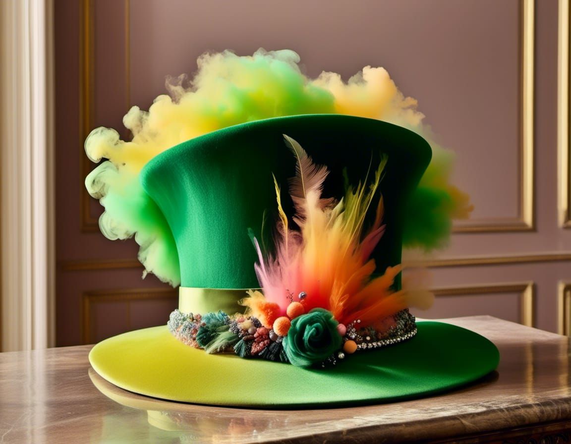 Designer Hat Made of Colored Smoke