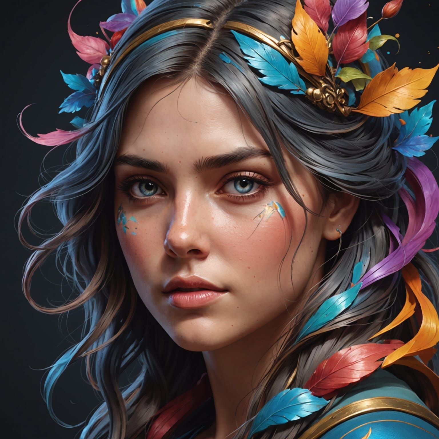 Vibrant Chalk Art Portrait in 8k Resolution